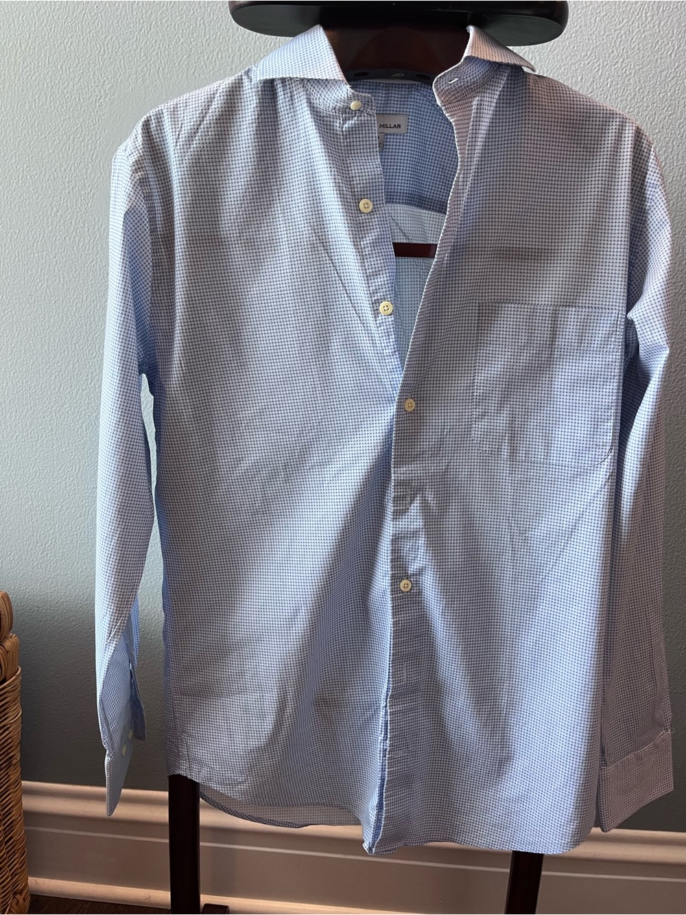Light Blue Microcheck “Chip Off the Old Block” Men's Peter Millar Dress Shirt